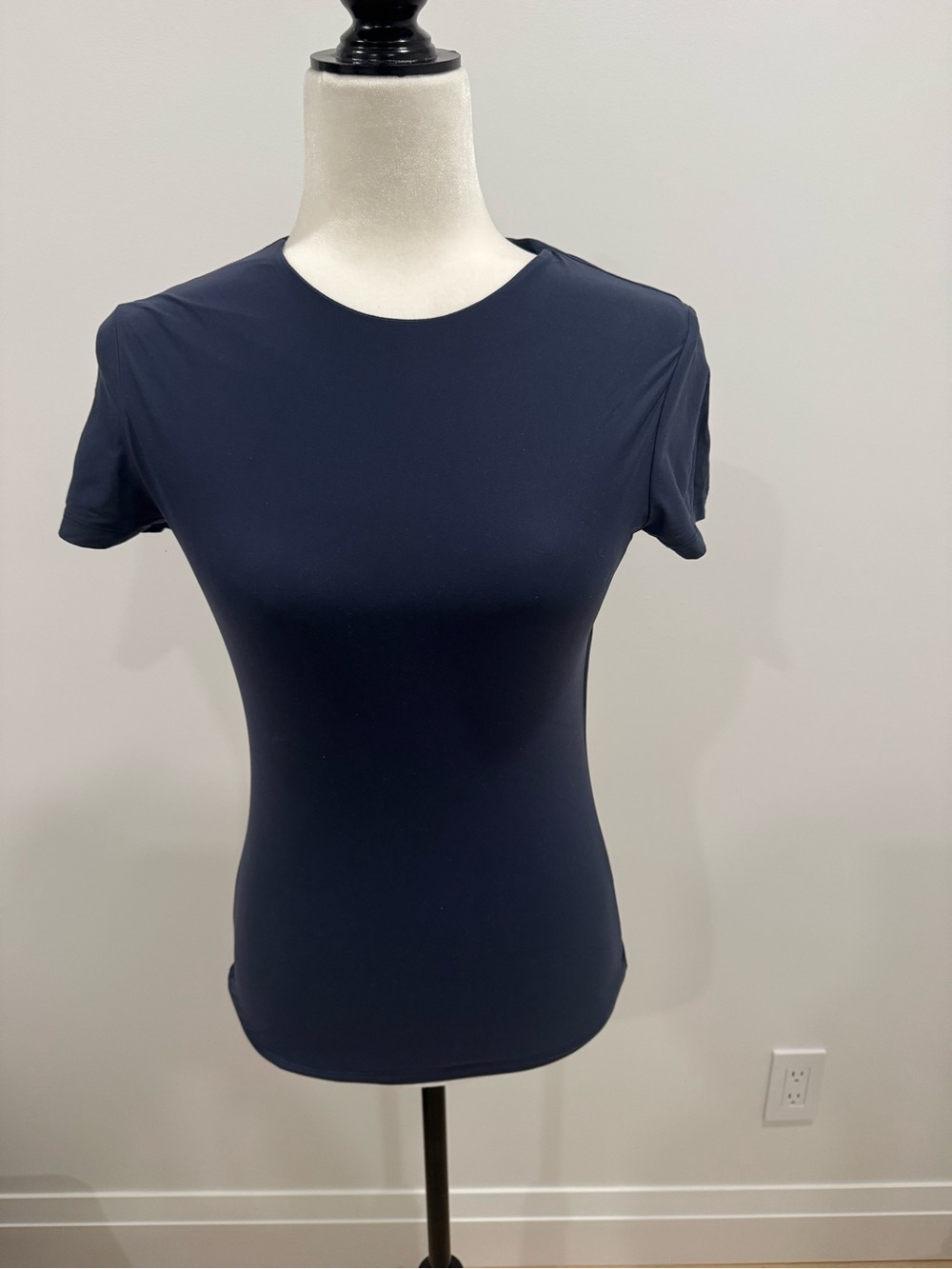 Abercrombie & Fitch Butter Soft Crew Neck Short Sleeve Top - Navy